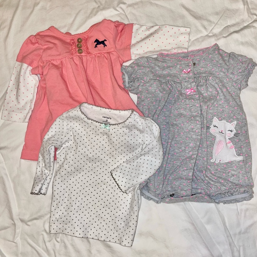 Baby clothes bundle - 3 Months - 2 Tops & 1 one piece